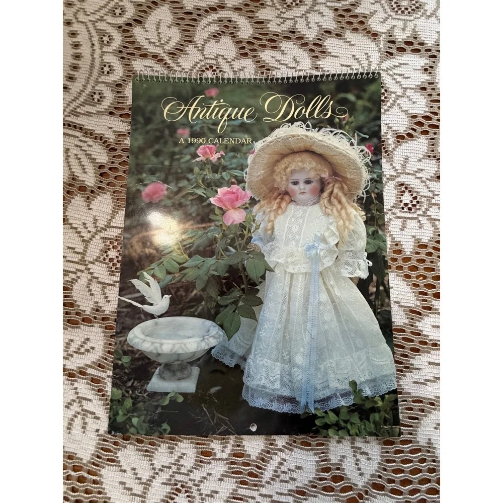 Vintage Antique Dolls Calendars 1988 1990 Marcia Creswell Current Inc Set of 2